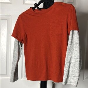 Cat & Jack Orange and Gray Long Sleeve Tee, Size M(8/10)
